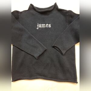 NEWA Soft Idea Monogram James Roll Neck Sweater Sz 2